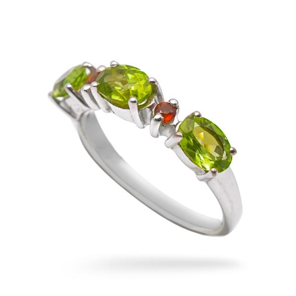 Silver Ring peridoit citrine Elsa